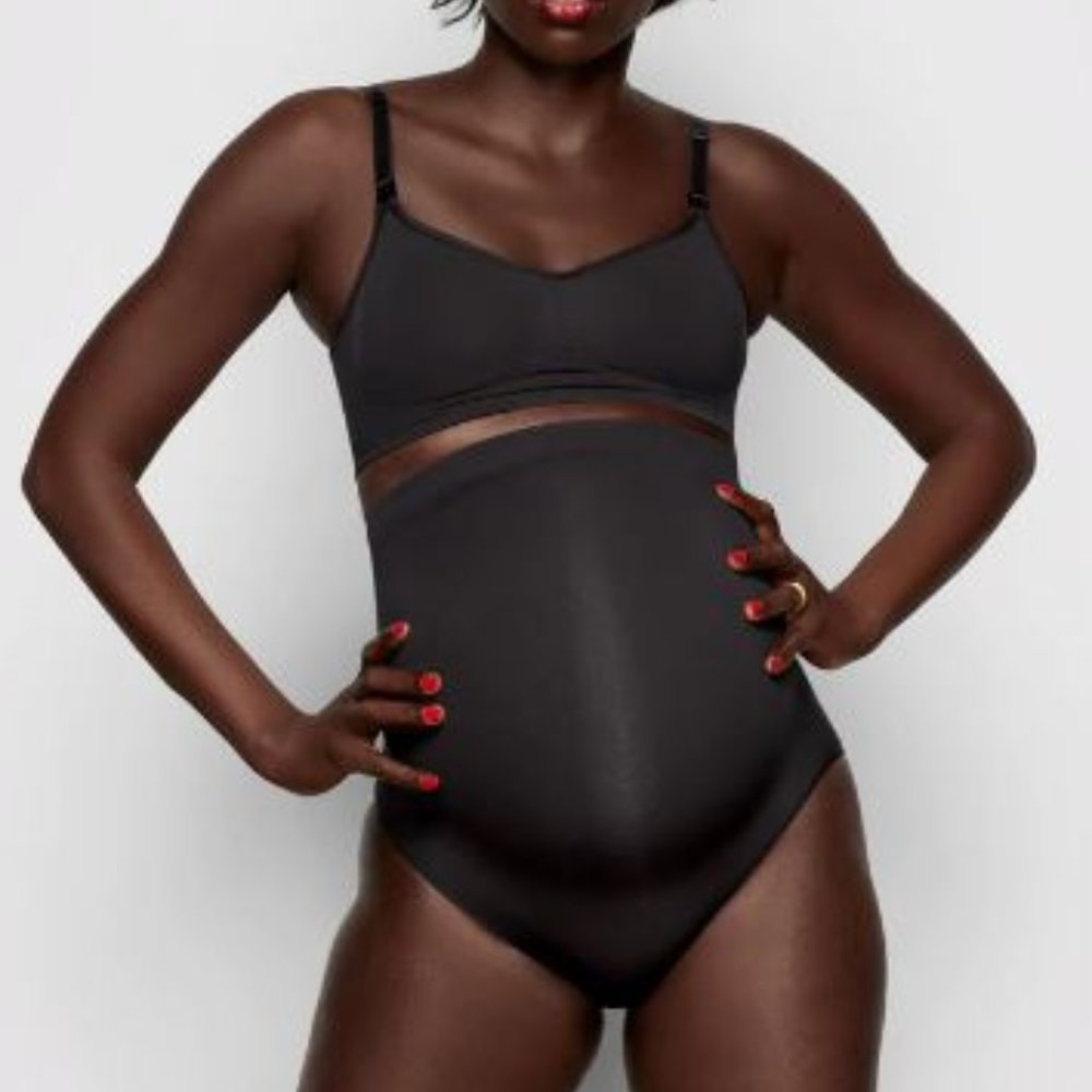 SKIMS Women's Maternity Sculpting High Waist Brief in Onyx Size L/XL